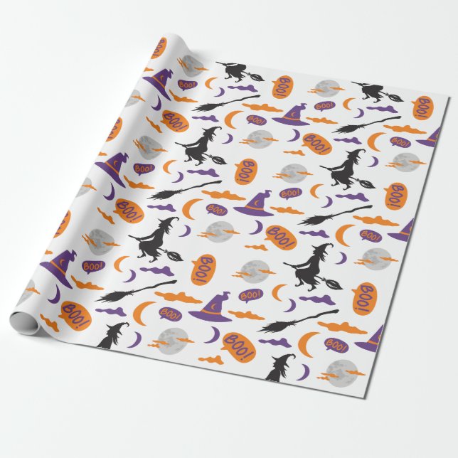 Nahtlose Hexe- und Zimmerummantelungspapier mit Mo Geschenkpapier (Ungerollt)