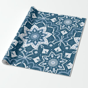 Nahtlose Islamische Kunst farbenfroh blau Geschenkpapier