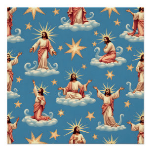 Nahtlose Jesus-Muster Religion geben dem Christent Poster