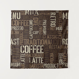 Nahtlose Kaffeemaschine Wandteppich