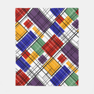 Nahtlose, karierte karierte geometrische Quadrate Fleecedecke