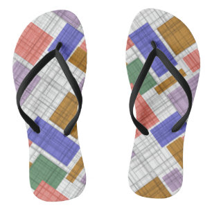 Nahtlose, karierte karierte geometrische Quadrate Flip Flops