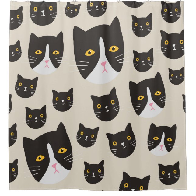 Nahtlose Katze Duschvorhang (Vorderseite)