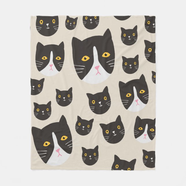 Nahtlose Katze Fleecedecke (Vorderseite)