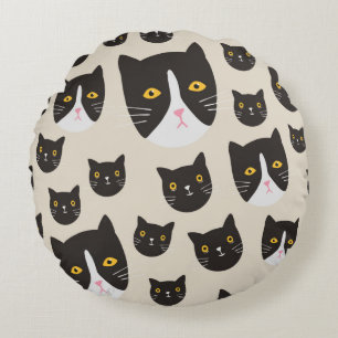 Nahtlose Katze Rundes Kissen