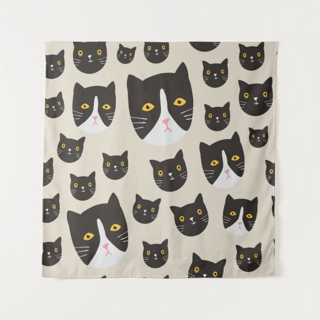 Nahtlose Katze Wandteppich (Vorderseite)