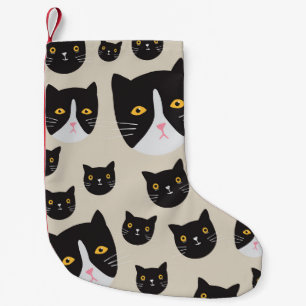 Nahtlose Katze, whimsical Muster Illustration. Kleiner Weihnachtsstrumpf