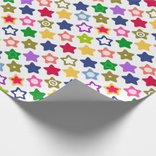 Nahtlose Kinder Spaß Cartoon Stars farbenfroh hell Geschenkpapier