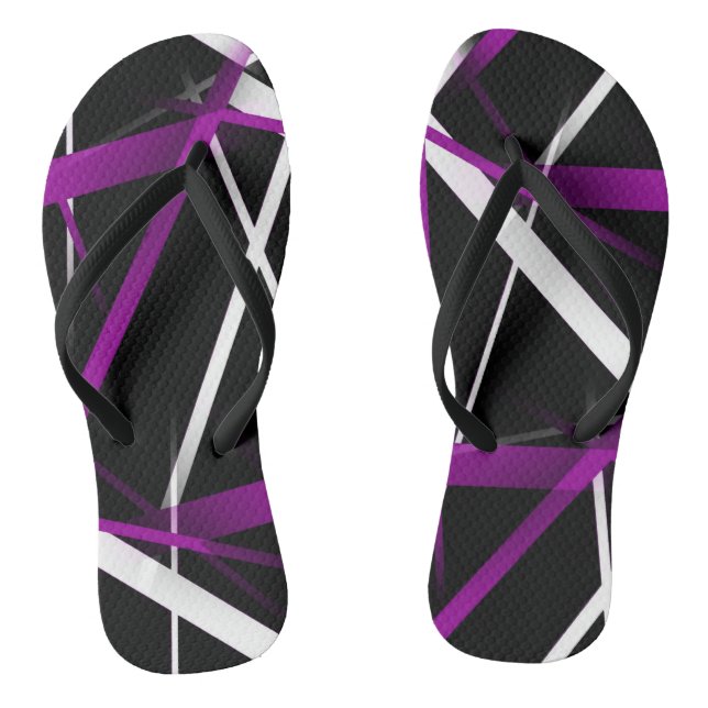 Nahtlose Kreuzungen Lila und weiße Linien Flip Flops (Fußbett)
