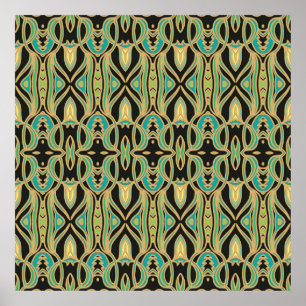 Nahtlose Kunstverzierung im Jugendstil Poster