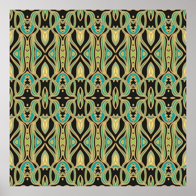 Nahtlose Kunstverzierung im Jugendstil Poster (Vorne)
