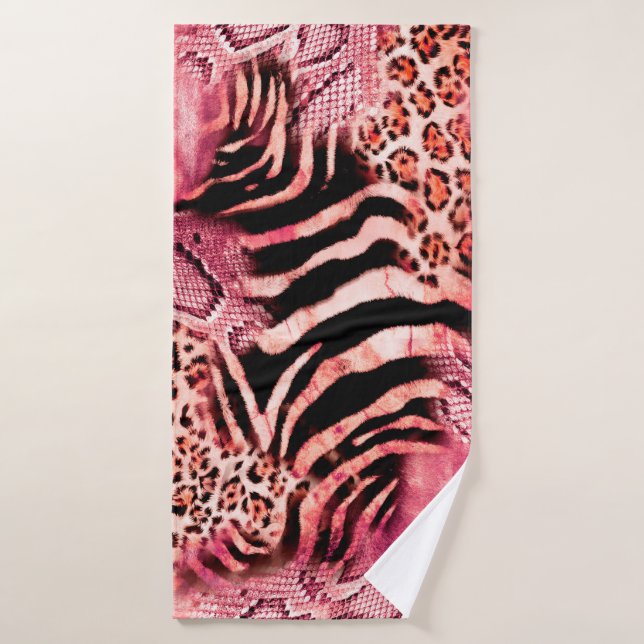 Nahtlose Leopardenmuster, abstrakter Zebra. Leopar Badehandtuch (Badehandtuch)