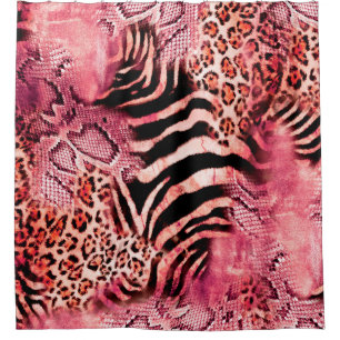 Nahtlose Leopardenmuster, abstrakter Zebra. Leopar Duschvorhang