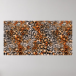 Nahtlose Leopardenmuster, handzeichnend tierischer Poster