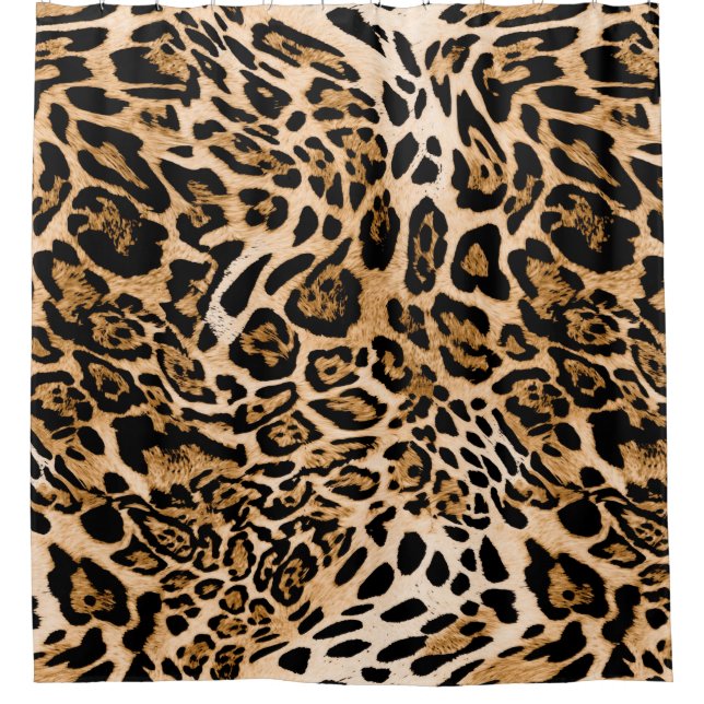 Nahtlose Leopardenstruktur, Tierhaut Duschvorhang (Vorderseite)