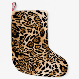 Nahtlose Leopardenstruktur, Tierhaut Kleiner Weihnachtsstrumpf