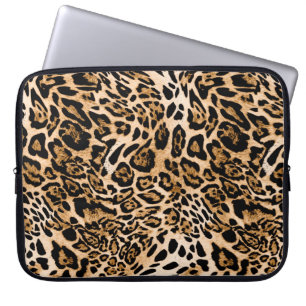 Nahtlose Leopardenstruktur, Tierhaut Laptopschutzhülle