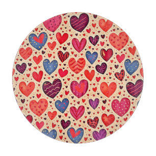 Nahtlose Liebe Herzdesign Kunst Schneidebrett
