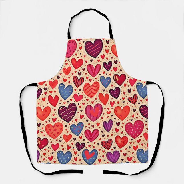 Nahtlose Liebe Herzdesign Kunst Schürze (Vorderseite)