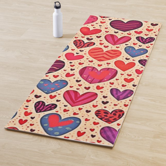 Nahtlose Liebe Herzdesign Kunst Yogamatte (Beispiel)