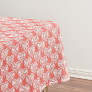 Nahtlose Liebe Valentinstag weiße zarte Spitzenher Tischdecke