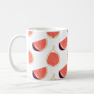 Nahtlose lila Feige: farbiges Muster Kaffeetasse