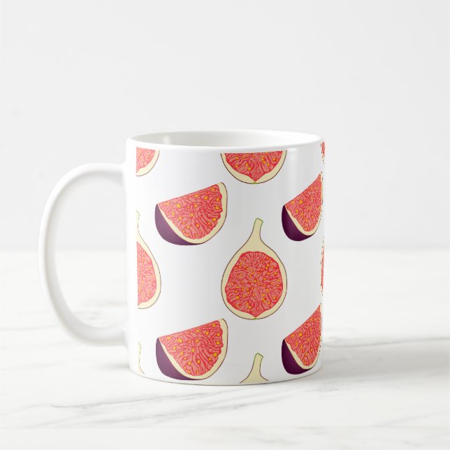 Nahtlose lila Feige: farbiges Muster Kaffeetasse (Links)