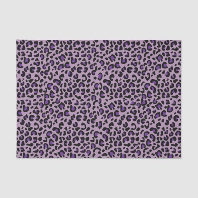 Nahtlose Lila Jaguar Wild Cat Animal Print Seidenpapier (Vorderseite)