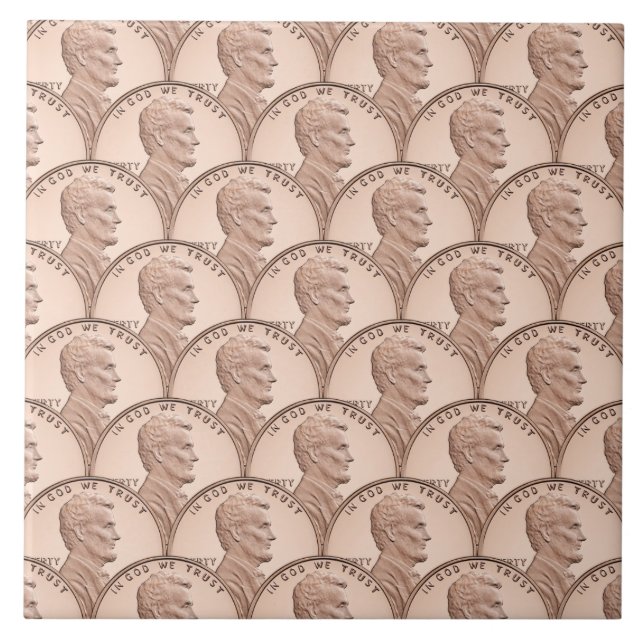 Nahtlose Lincoln Penny Pattern - Kupfermünzen Fliese (Vorderseite)