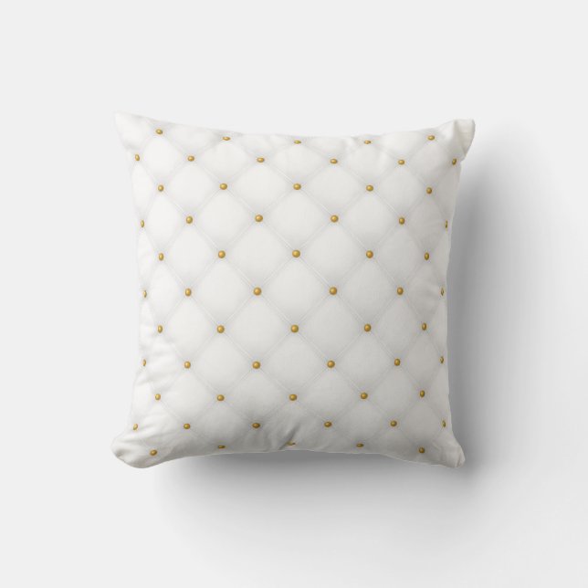 Nahtlose Luxus White und Gold 1 Kissen (Vorderseite)