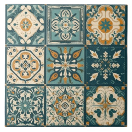 Nahtlose mediterrane Keramik Tile: 9 Mini-Fliesen Fliese