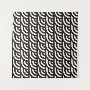 Nahtlose monochrome geometrische Muster. Abstrakte Wandteppich
