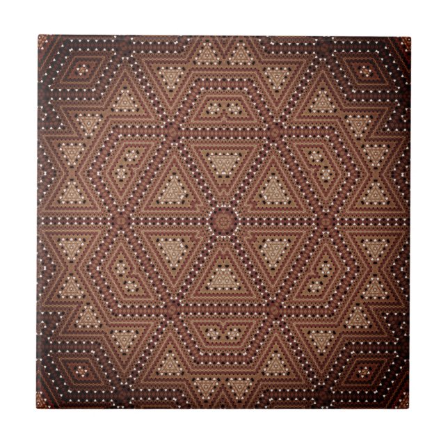 Nahtlose Mosaik-abstrakte Kaleidoskop-Orangentrion Fliese (Vorderseite)
