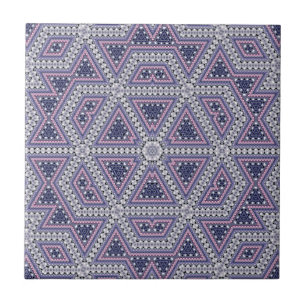 Nahtlose Mosaik abstrakte Kaleidoskop-Violett-Tria Fliese