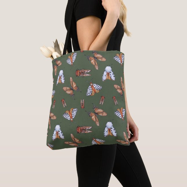 Nahtlose Motte und SchmetterlingsNaturetikschrift Tasche (Von Nahem)