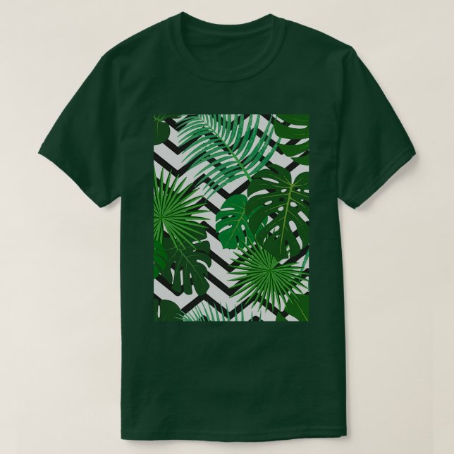 Nahtlose Muster exotische Dschungel tropische Palm T-Shirt (Design vorne)
