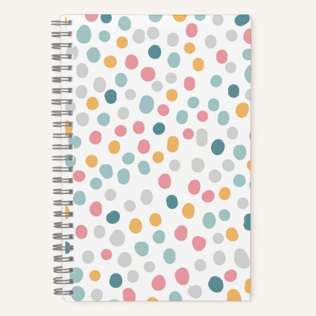Nahtlose Muster farbenfrohe Polka-Punkte Notizbuch (Vorderseite)
