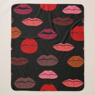 Nahtlose Muster farbige Lippen Sherpadecke