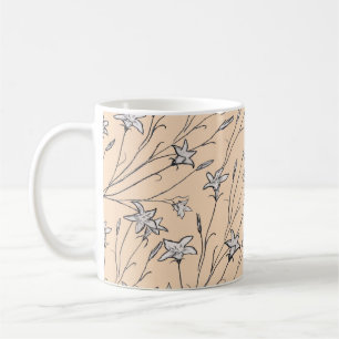 nahtlose Muster Glockenkulptur Blume pastellline o Kaffeetasse