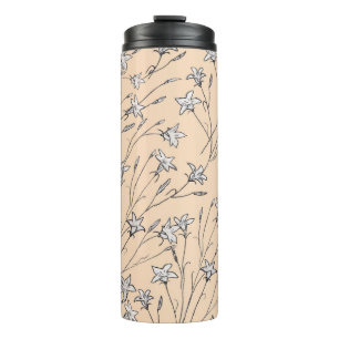 nahtlose Muster Glockenkulptur Blume pastellline o Thermosbecher