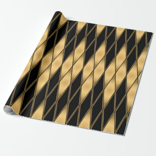 Nahtlose Muster in Gold und Schwarz Geschenkpapier