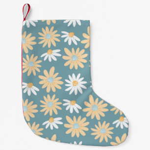 Nahtlose Muster in kleinen naiven Wildblumen Kleiner Weihnachtsstrumpf