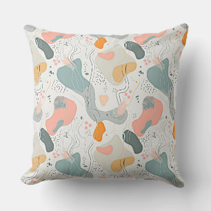 Nahtlose Muster-Memphis-Stil-Design, weißer Hinter Kissen