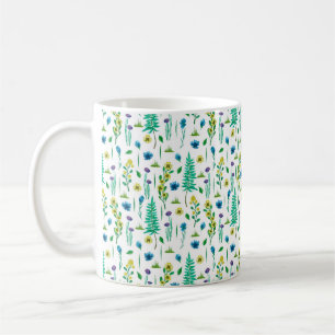 Nahtlose Muster mit Farn und Blume Kaffeetasse