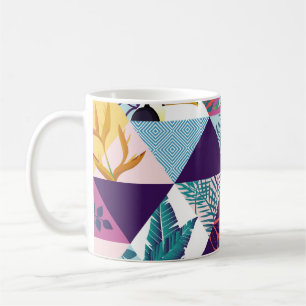Nahtlose Muster mit Papagei, Tukanen, Hummingvogel Kaffeetasse