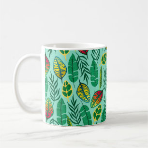Nahtlose Muster mit tropischen Blätter. Gouache Ar Kaffeetasse