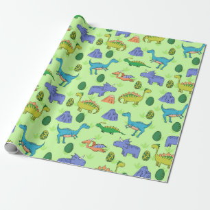 Nahtlose Muster mit verschiedenen niedlichen Dinos Geschenkpapier