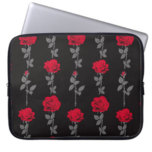 Nahtlose Muster rote Rose Blume Vintag abstrakt Laptopschutzhülle
