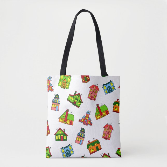 Nahtlose Muster verschiedener farbiger Cartoon Tasche (Vorderseite)