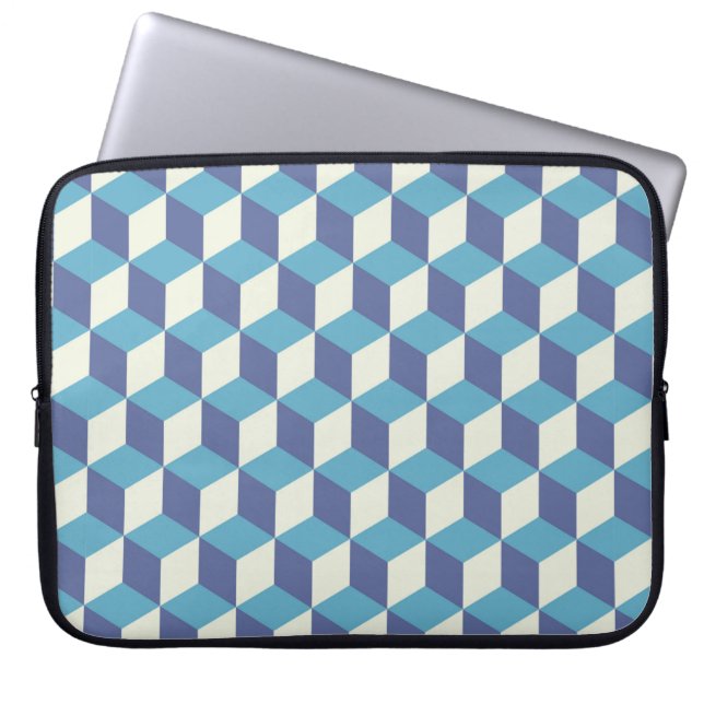 Nahtlose Muster Vintage Würfelkunst, abstrakte Kra Laptopschutzhülle (Vorderseite)